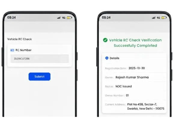 Vehicle RC to Mobile Number API